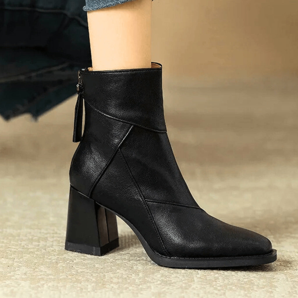 Alyssa | Women's Block Heel Ankle Boots Side Zipper
