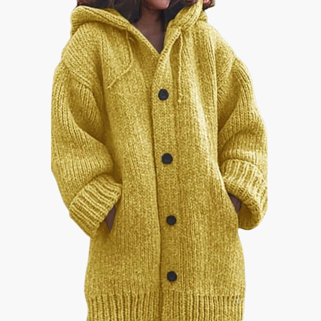 Luna | Women's Oversized Hooded Cardigan Sweater Knit Button Up