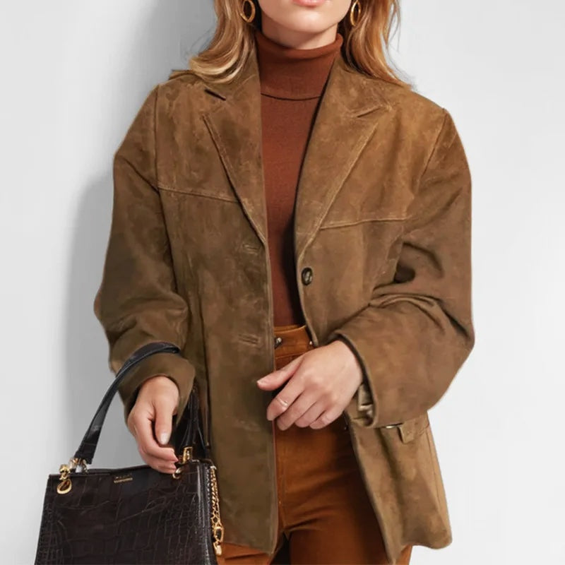 Willow | Women's Relaxed Fit Suede Jacket Lapels