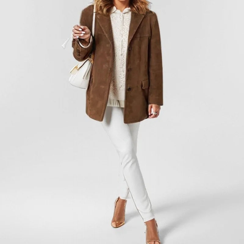 Willow | Women's Relaxed Fit Suede Jacket Lapels