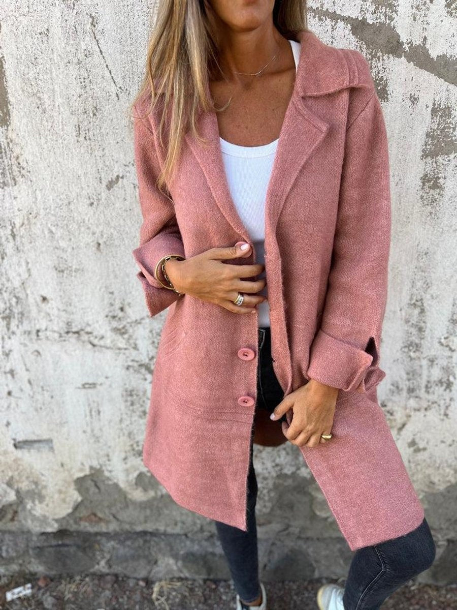 Juliette | Women's Wool Blend Winter Coat Lapel Collar Button Front