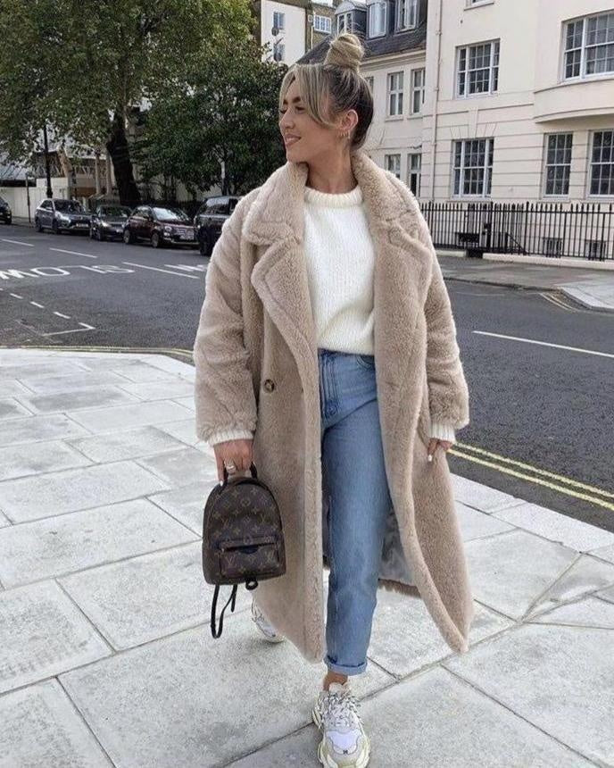 Cora | Women's Long Sherpa Coat Oversized Winter Teddy Coat