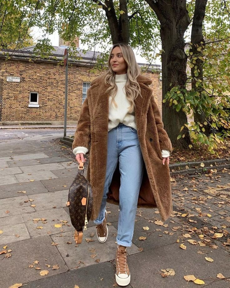 Cora | Women's Long Sherpa Coat Oversized Winter Teddy Coat