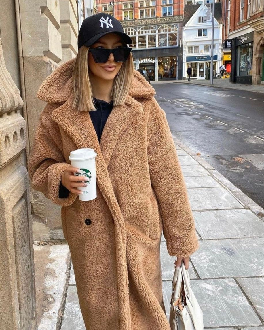 Cora | Women's Long Sherpa Coat Oversized Winter Teddy Coat