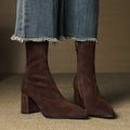 Fiona | Women's Suede Ankle Boots Block Heel Side Zipper