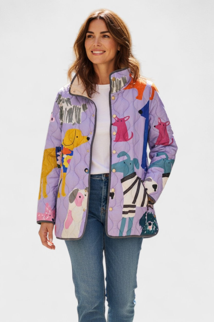 Olivia | Women's Floral Patchwork Quilted Jacket Lightweight Fall Coat