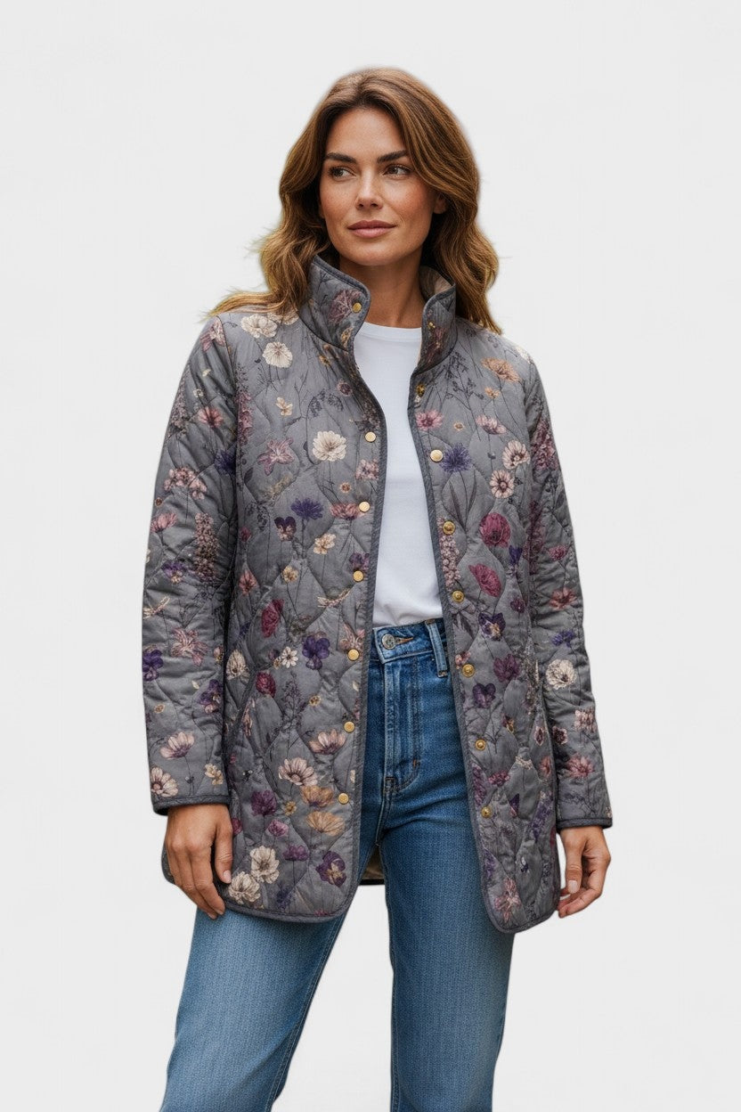 Olivia | Women's Floral Patchwork Quilted Jacket Lightweight Fall Coat