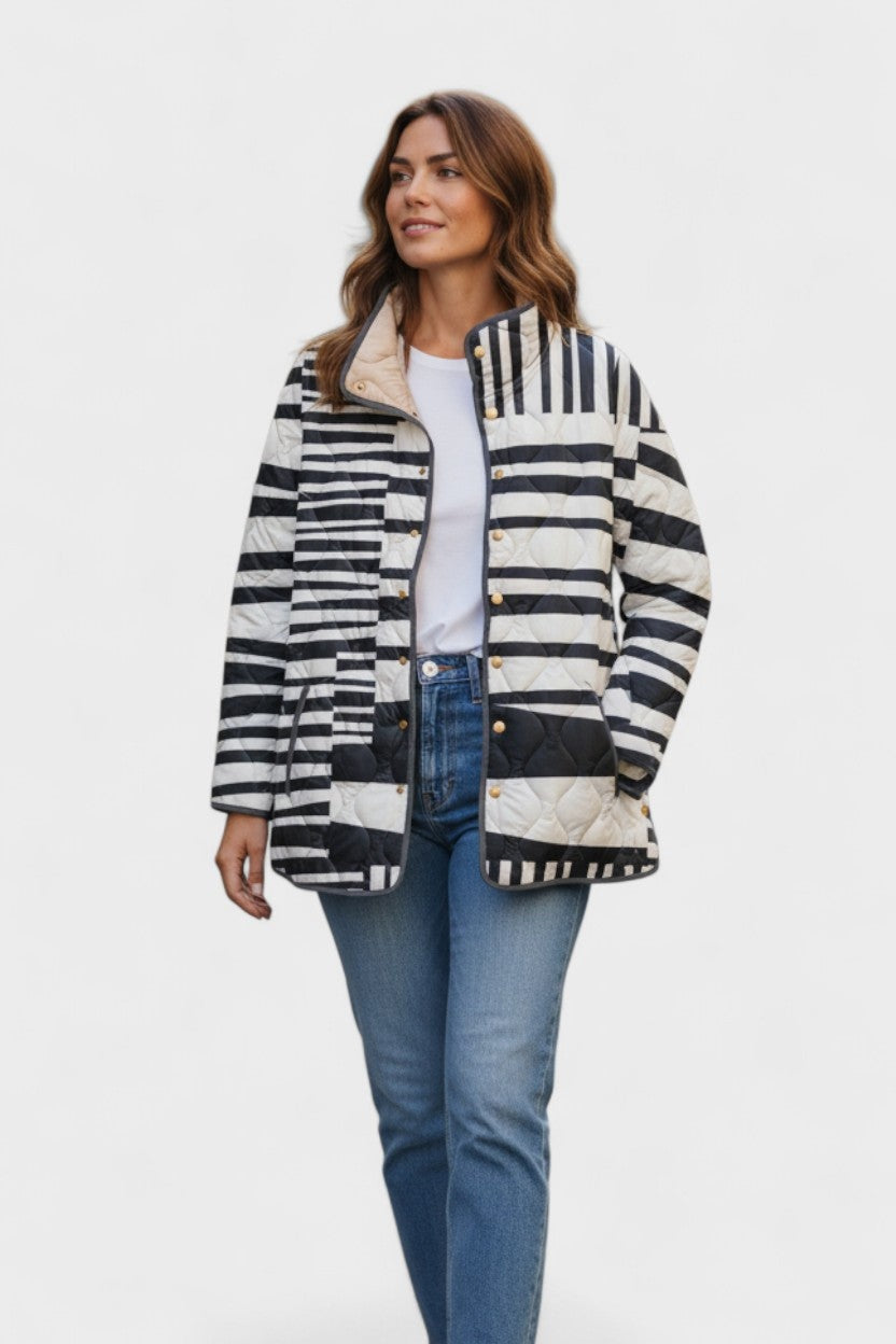 Olivia | Women's Floral Patchwork Quilted Jacket Lightweight Fall Coat