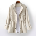 Maggie | Women's Cropped Military Jacket Adjustable Waist