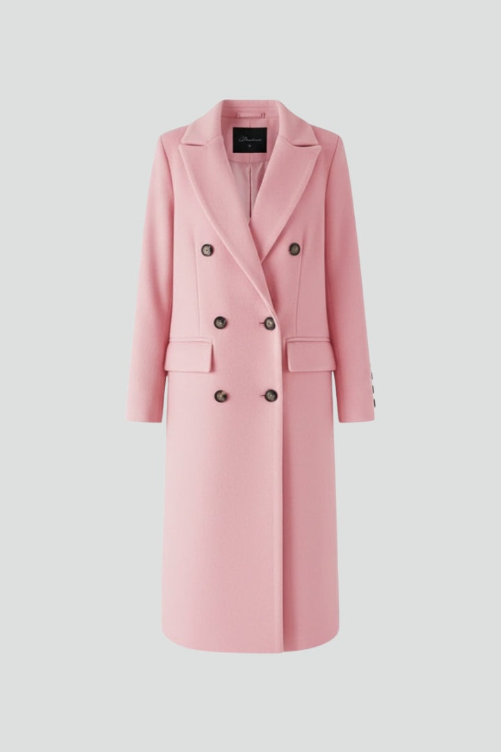 Rachel | Women's Long Peacoat Wool Blend Double Breasted Lapel