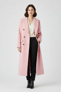 Rachel | Women's Long Peacoat Wool Blend Double Breasted Lapel