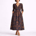 Evelyn | Women's Floral Winter Formal Dress 3/4 Sleeve Pockets