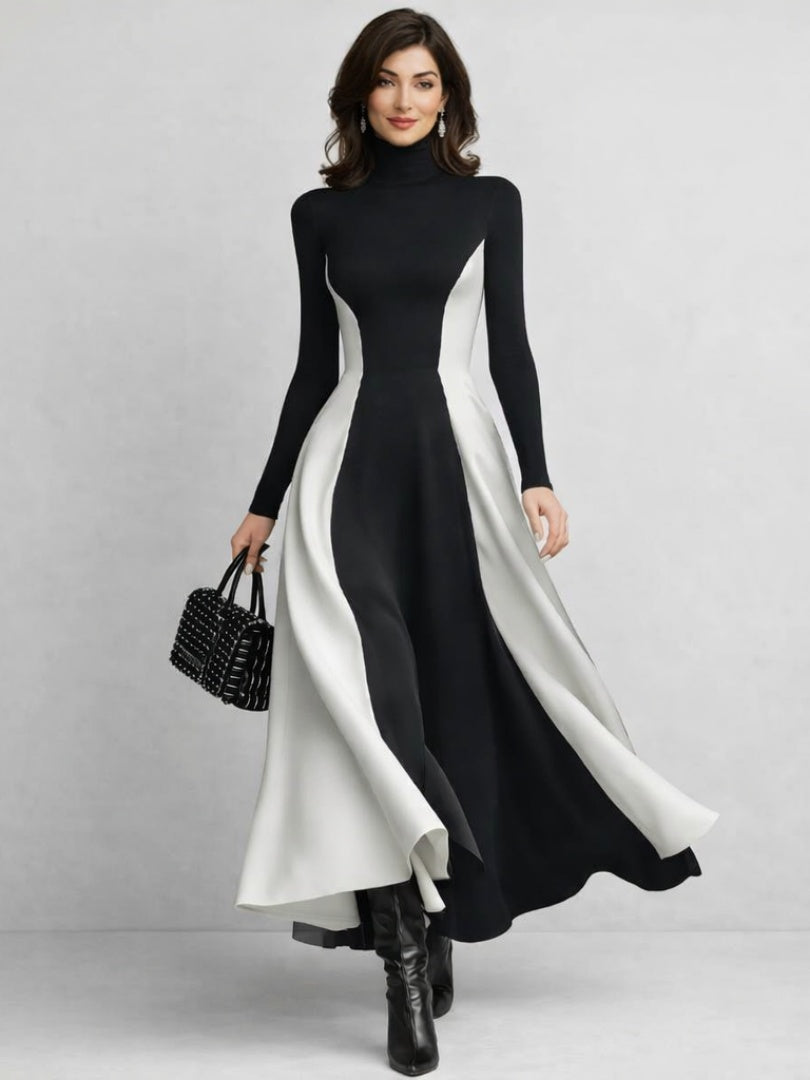 Juliana | Women's Long Winter Dress Turtleneck Long Sleeve Maxi