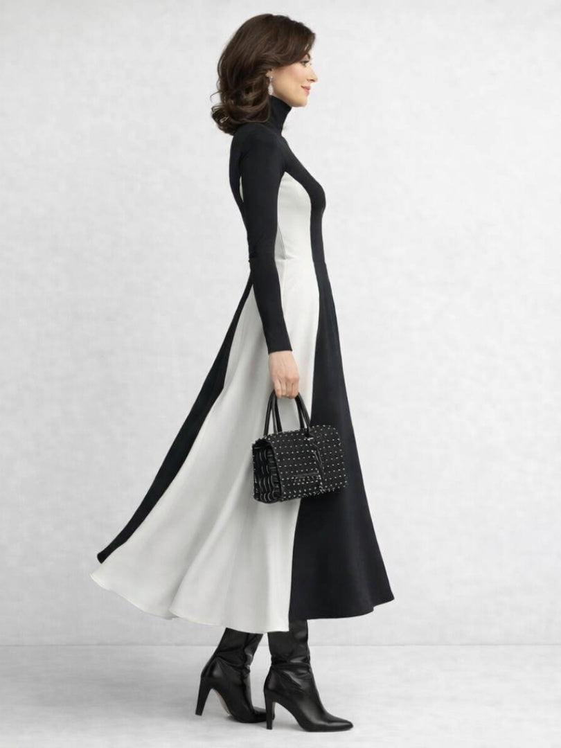 Juliana | Women's Long Winter Dress Turtleneck Long Sleeve Maxi