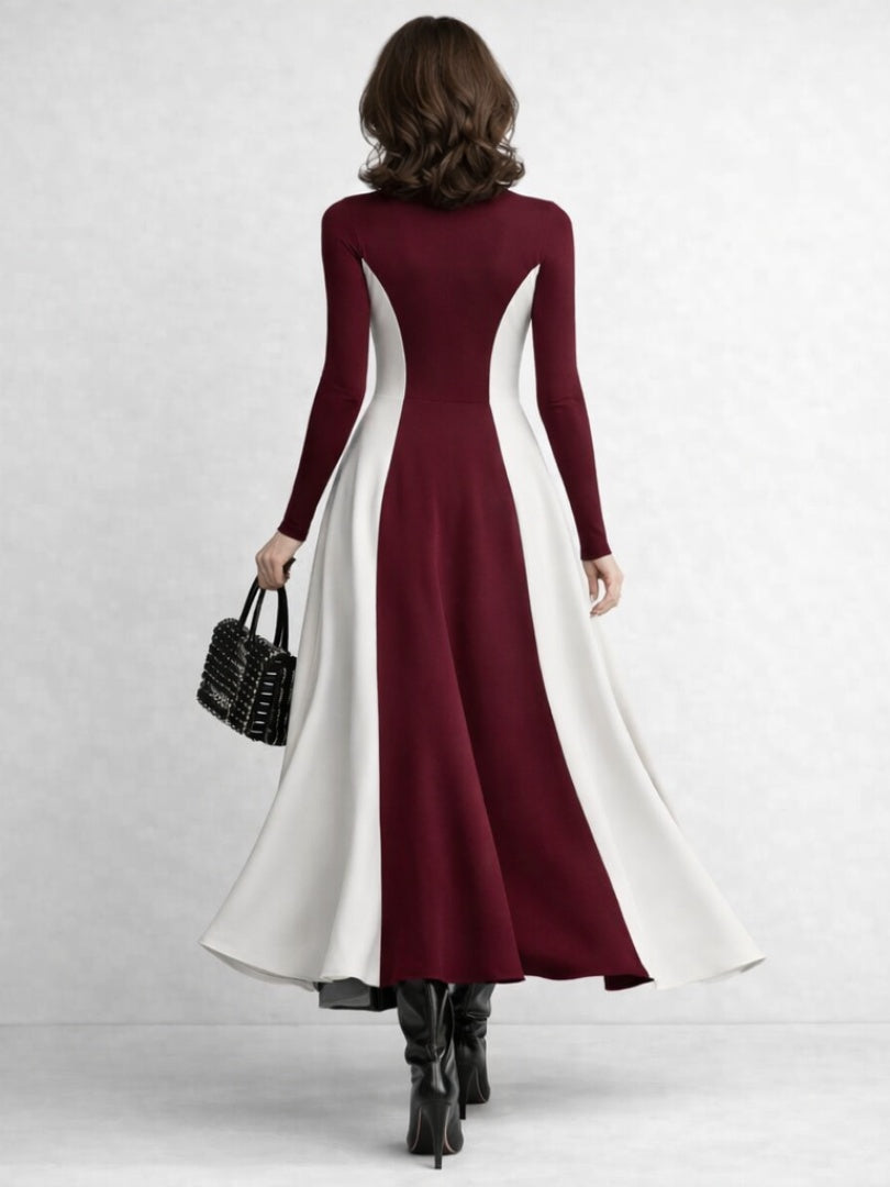 Juliana | Women's Long Winter Dress Turtleneck Long Sleeve Maxi