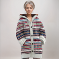 Allison | Women's Long Striped Sweater Hooded Knit