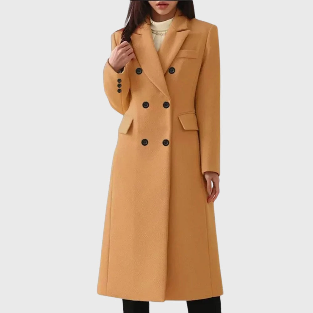 Madeline | Women's Long Wool Blend Winter Coat Double Breasted