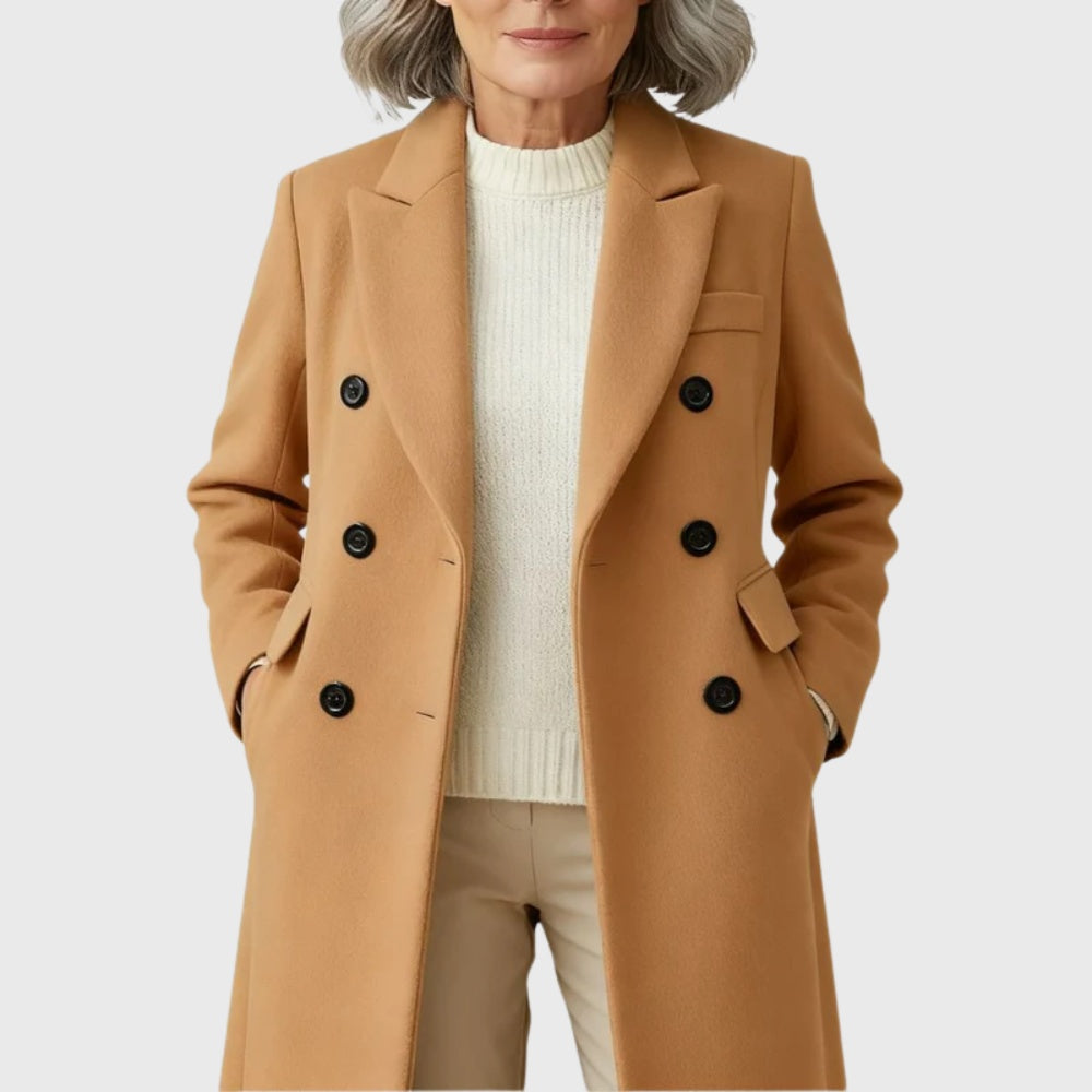 Madeline | Women's Long Wool Blend Winter Coat Double Breasted