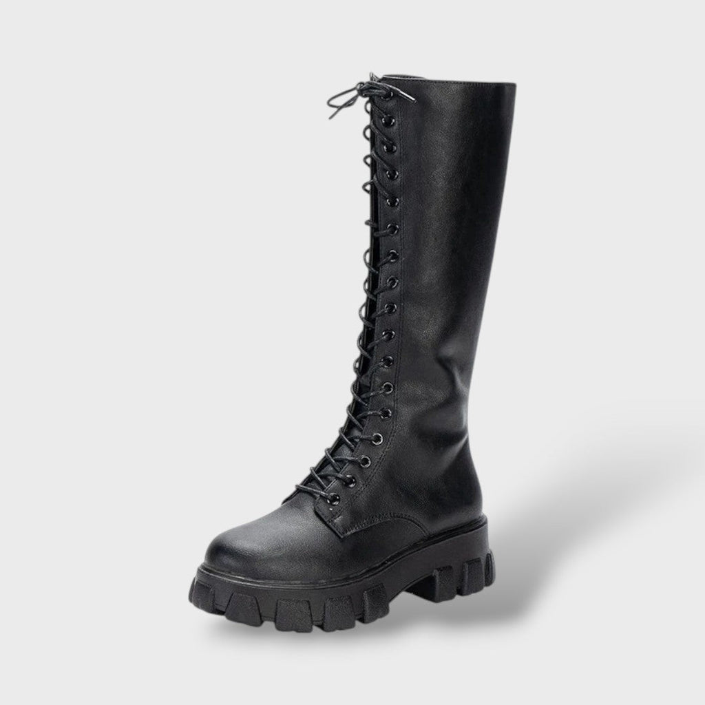 Kelsey | Women's Tall Platform Combat Boots Lace Up
