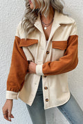 Hannah | Women's Two Tone Sherpa Jacket Fleece Pockets