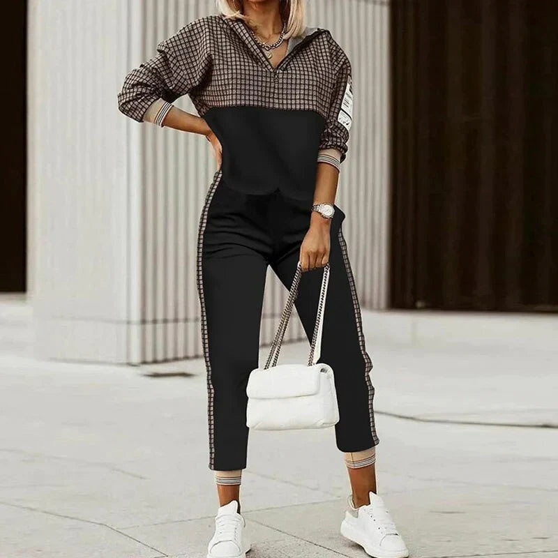 Vivian | Women's Printed Tracksuit Zip Up Sweatshirt Joggers