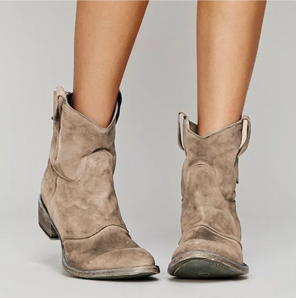 Delilah | Women's Suede Cowboy Boots Short Ankle Western