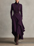 Aurora | Women's Winter Formal Dress Maxi High Neck Draped