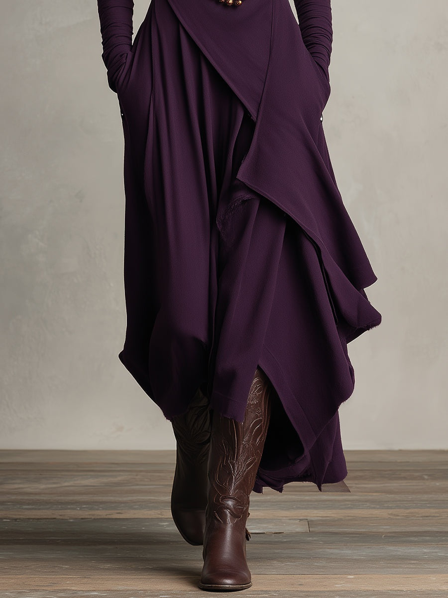 Aurora | Women's Winter Formal Dress Maxi High Neck Draped