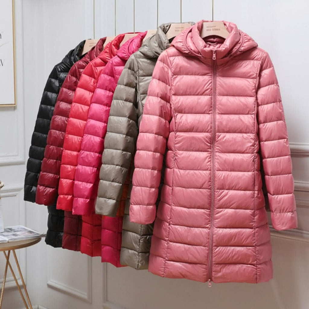 Andrea | Women's Long Winter Puffer Coat Hooded Quilted