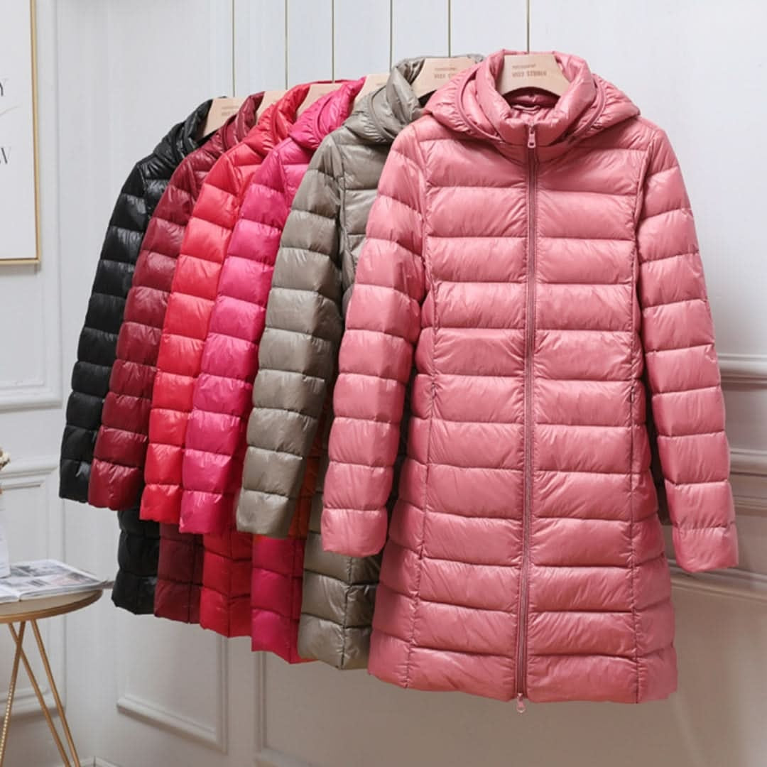 Andrea | Women's Long Winter Puffer Coat Hooded Quilted