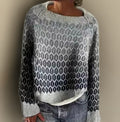 Lily | Women's Nordic Fair Isle Sweater Wool Crew Neck Long Sleeve