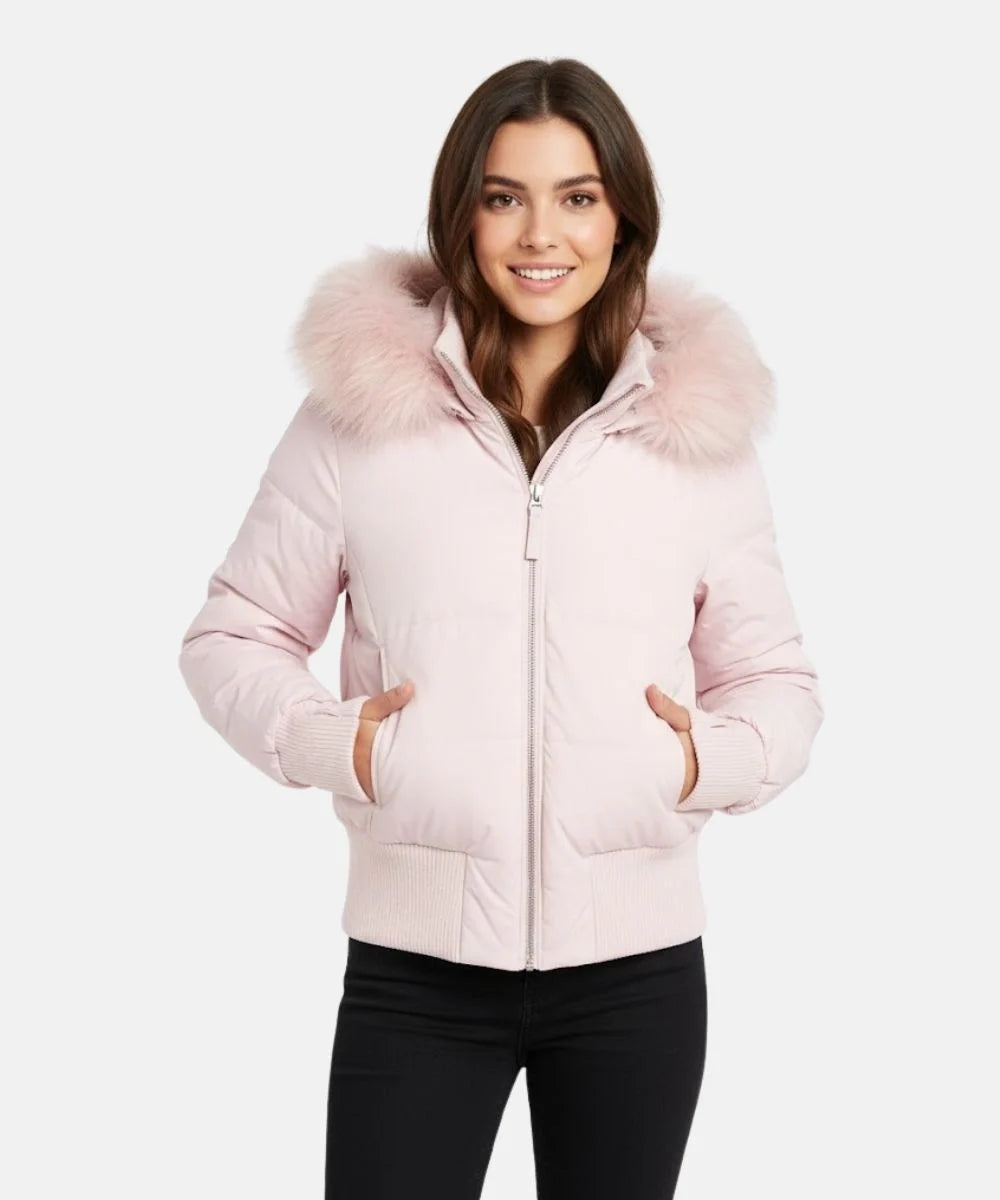 Ashley | Women's Winter Puffer Jacket Faux Fur Hood