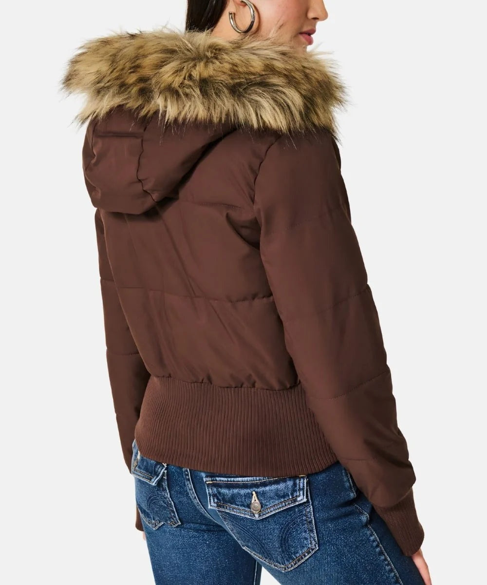 Ashley | Women's Winter Puffer Jacket Faux Fur Hood