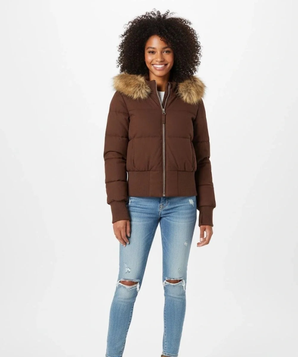Ashley | Women's Winter Puffer Jacket Faux Fur Hood