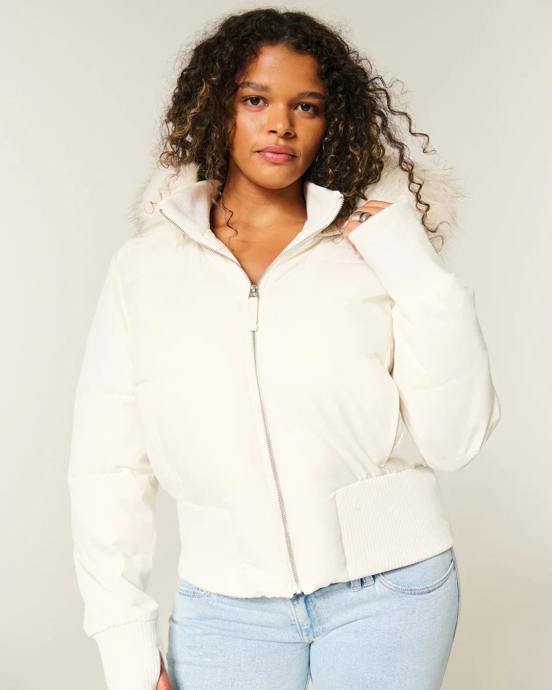 Ashley | Women's Winter Puffer Jacket Faux Fur Hood