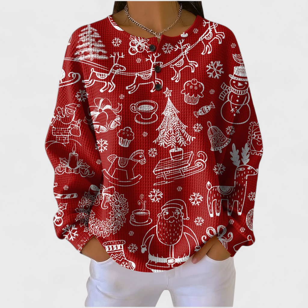 Ava | Women's Christmas Print Sweatshirt Long Sleeve