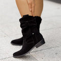 Delaney | Women's Flat Suede Ankle Boots Buckle