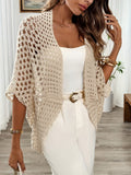 Maya | Women's Crochet Sweater Open Knit Batwing Sleeve Lightweight