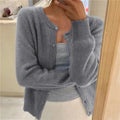Zoe | Women's Soft Knit Cardigan Sweater Crew Neck Button Up