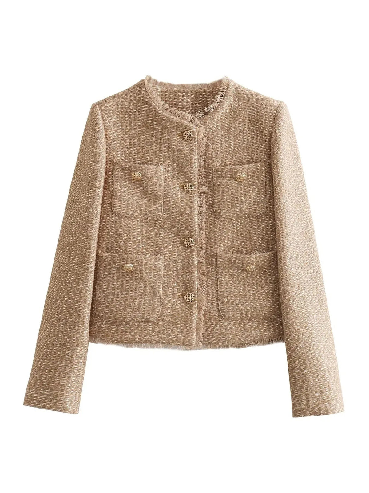 Maggie | Women's Cropped Tweed Jacket Button Front