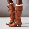 Anna | Women's Leather Cowboy Boots Tall Lace Up