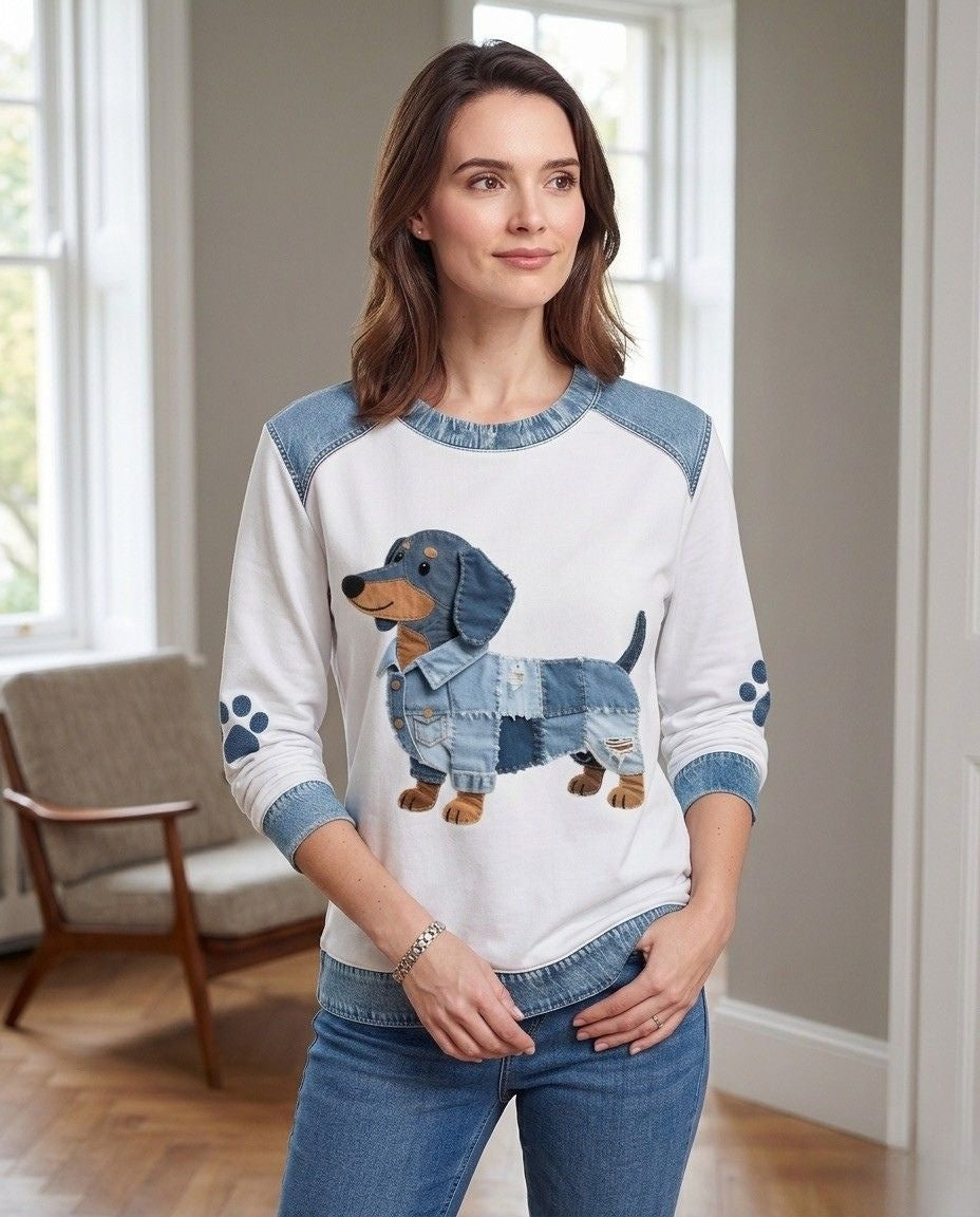 Zoey | Women's Dog Graphic Crewneck Sweatshirt