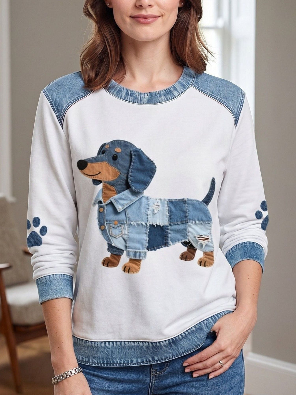 Zoey | Women's Dog Graphic Crewneck Sweatshirt