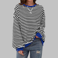 Alexa | Women's Striped Crewneck Sweatshirt Oversized Long Sleeve