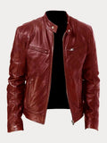 Juliette | Women's Leather Jacket Biker Stand Collar Zippers