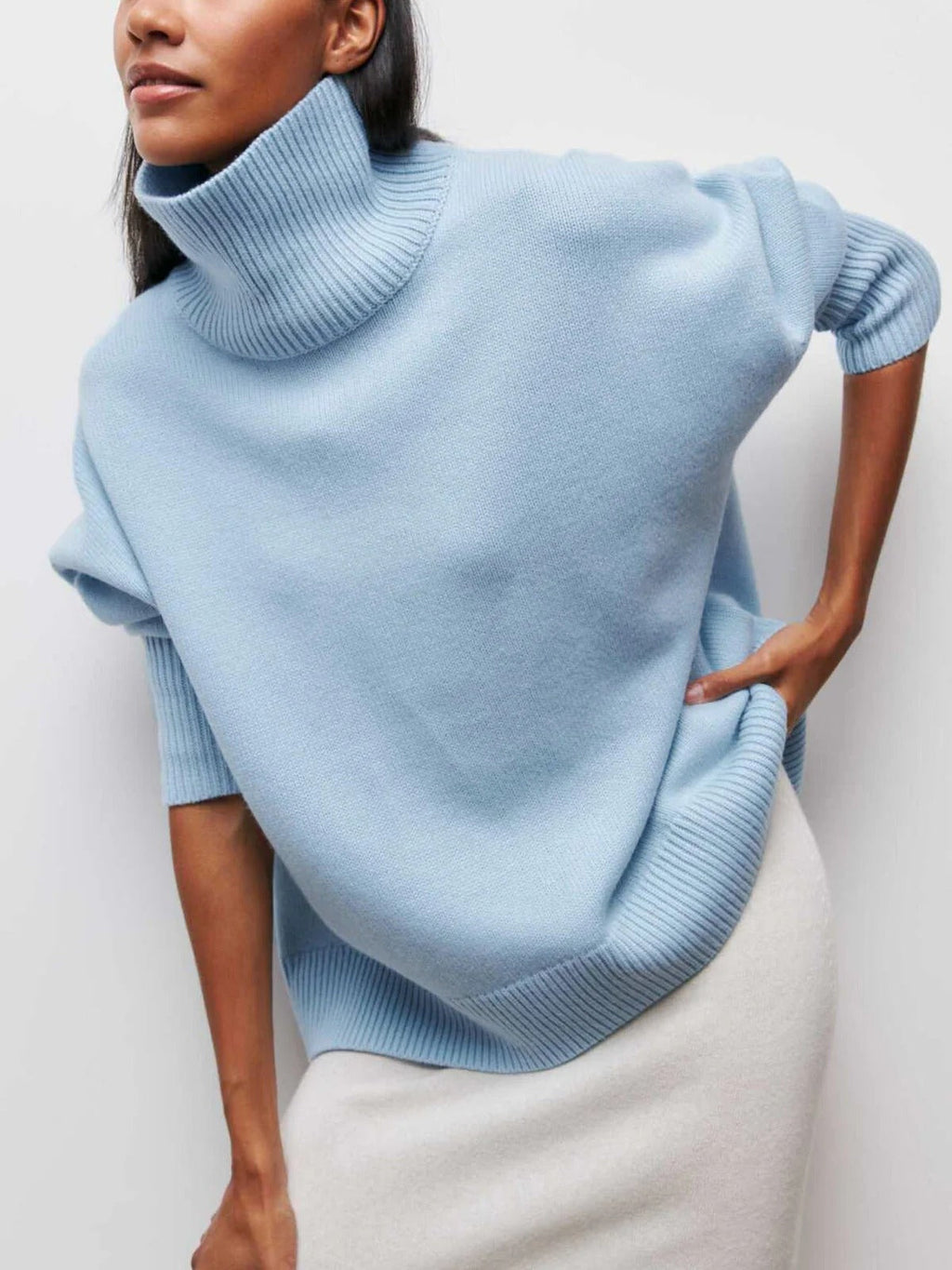 Madison | Women's Oversized Turtleneck Sweater Knit Long Sleeve