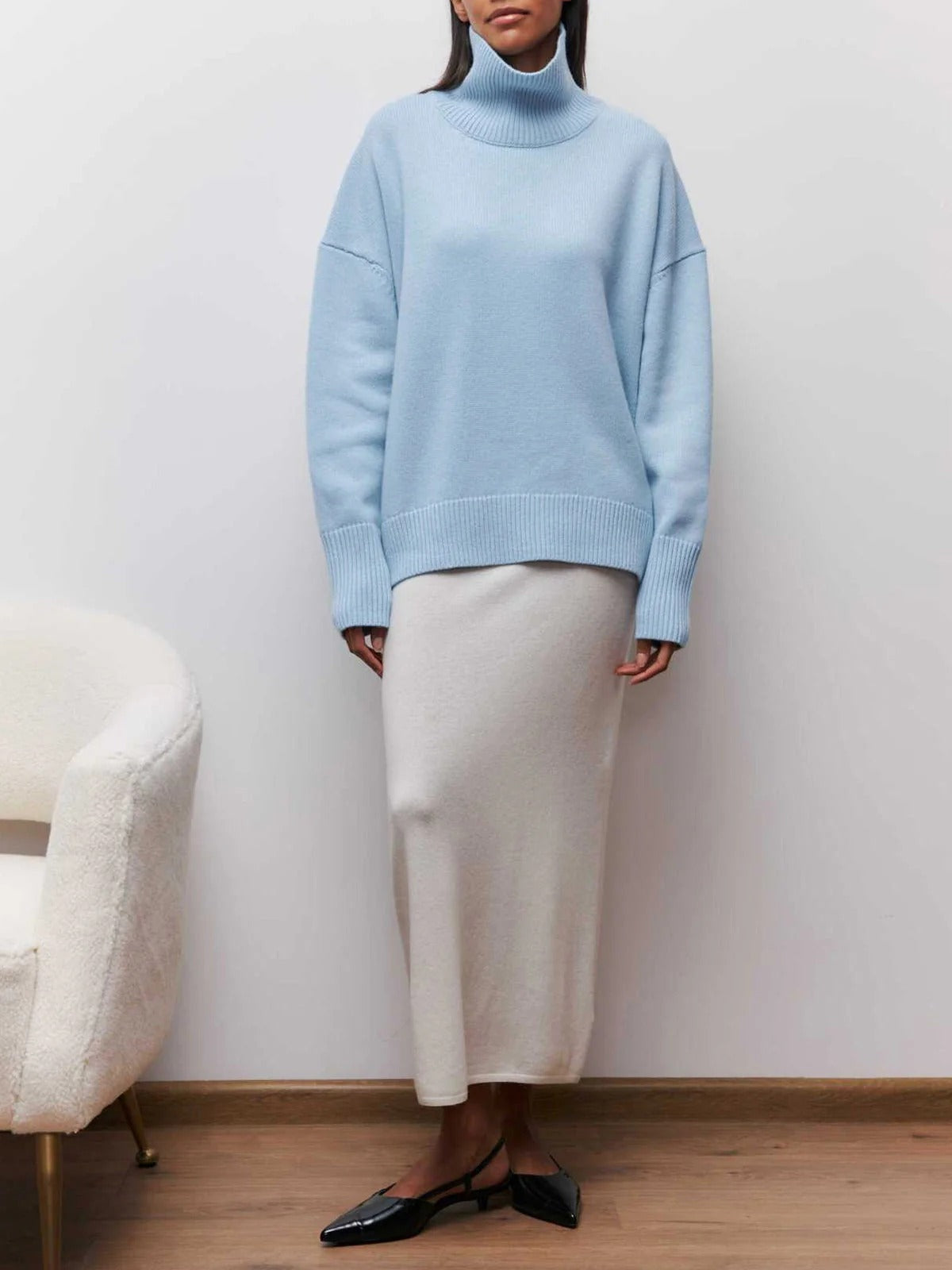Madison | Women's Oversized Turtleneck Sweater Knit Long Sleeve