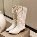 Adriana | Women's Embroidered Cowboy Boots Knee High Square Heel