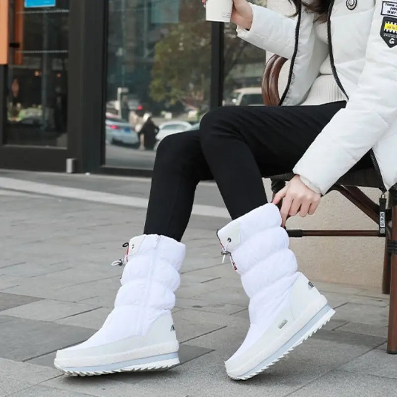 Camille | Women's Waterproof Winter Snow Boots Quilted Flat Sole