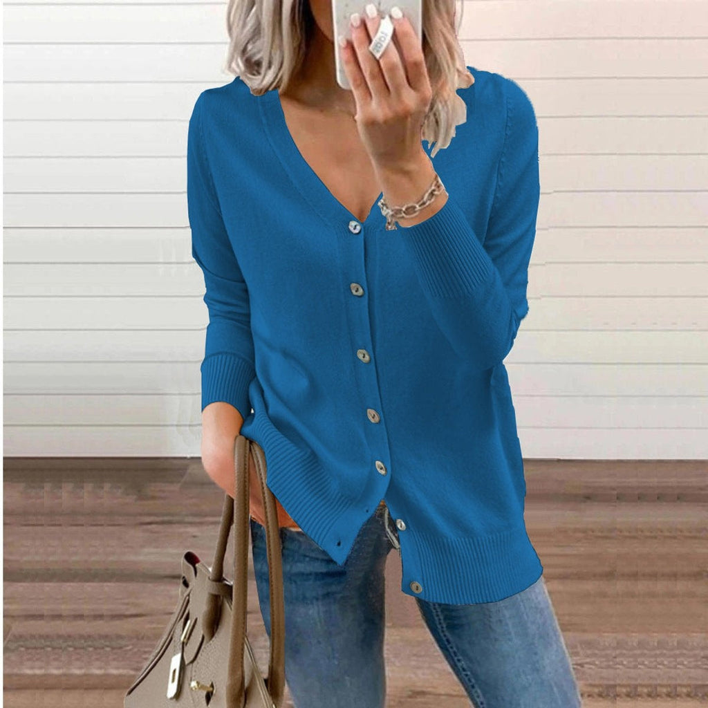 Madison | Women's Lightweight Cardigan Sweater V Neck Button Up Long Sleeve